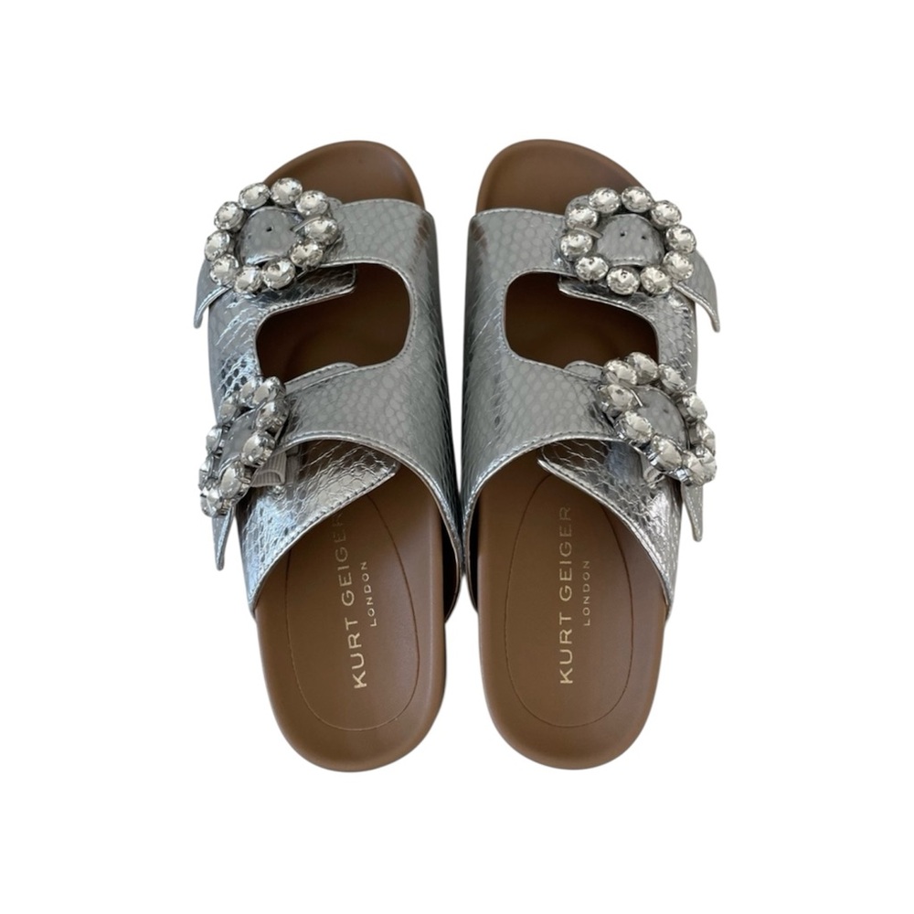Kurt Geiger London Women's Marlo‎ Crystal Croc-Print Sandals 36.5